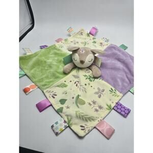 Taggies Signature Collection Deer Lovey Baby Comfort Blanket Stuffy white purple